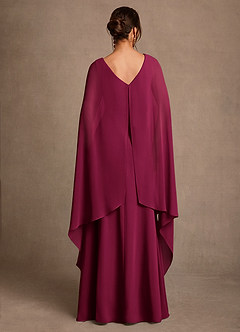 Azazie Liddie Abiti per la Madre della Sposa Abito A-Line in Chiffon Plissettato Borgogna image4
