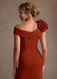 Azazie Gwynne Mother of the Bride Dresses Rust Mermaid Off the Shoulder Stretch Crepe Dress image8