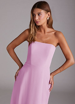 Azazie Wren Bridesmaid Dresses Candy Pink A-Line Side Slit Chiffon Convertible Dress image5