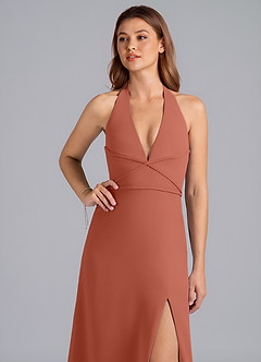 Azazie Odie Bridesmaid Dresses Clay A-Line Chiffon Dress image6