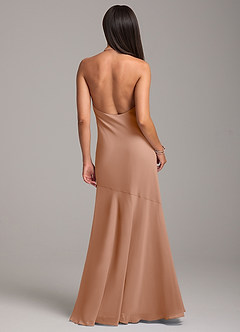 Azazie Lorena Bridesmaid Dresses Champagne Rose Mermaid Pleated Chiffon Dress image7
