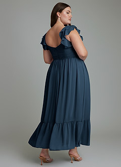Azazie Anaya Bridesmaid Dresses Dark Navy A-Line Sweetheart Neckline Chiffon Dress image11