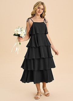 Azazie Shortcake Junior Klä av A-Line i Chiffong Rosett image6