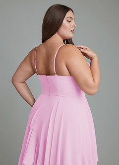 Azazie Zaina Bridesmaid Dresses Candy Pink A-Line Chiffon Dress image13