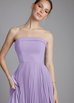 Azazie Mariana Bridesmaid Dresses Lilac A-Line Strapless Chiffon Dress image3