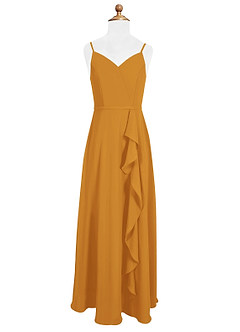 Azazie Naeem Junior Butterscotch A-Line Ruched Chiffon Dress image4