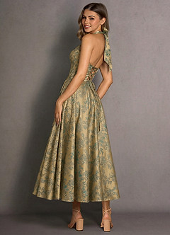 Isabeau Green Brown Maxi Dress image2