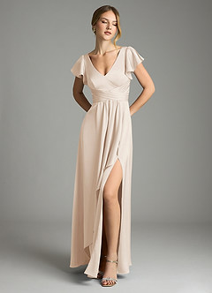 Azazie Omari Bridesmaid Dresses White Alabaster A-Line Stretch Satin Dress image1