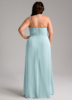 Azazie Eren Bridesmaid Dresses Mist Sheath One Shoulder Chiffon Dress image9