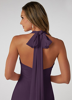 Azazie Fifi Bridesmaid Dresses Plum A-Line Strapless Chiffon Convertible Dress image4