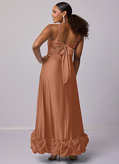 Barbie ♥ Azazie Venta Final Vestido de Bermuda de Satén Elástico de Corte en A con Con bolsillos image9