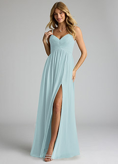Azazie Alia Bridesmaid Dresses Mist A-Line Pleated Chiffon Dress image3