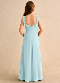 Azazie Chip Girls Formal Flower Girl Dresses Sea Glass A-Line Sleeveless Chiffon Dress image2