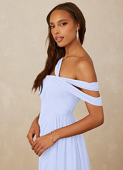 Christian Siriano Bridal for Azazie 1014 Bridesmaid Dresses Lavender A-Line Off the Shoulder Chiffon Dress image2