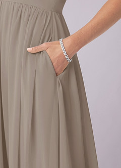 Barbie ♥ Azazie Bridesmaid Dresses Taupe A-Line Corset Chiffon Dress image8