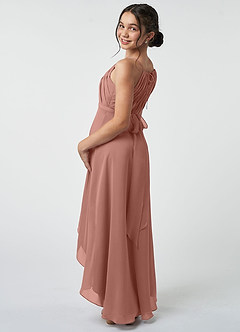 Azazie Oaklynn Junior Cedar Rose A-Line Pleated Chiffon Dress image5