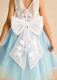 Azazie Lina Flower Girl Dresses Ivory Sea Glass Ball-Gown Lace Dress image7