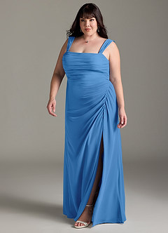 Azazie Jesaphine Abiti da Damigella Abito Tubino in Chiffon Fiocco Blue Jay image12