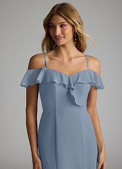 Azazie Sophie Bridesmaid Dresses Dusty Blue A-Line Off the Shoulder Chiffon Convertible Dress image2