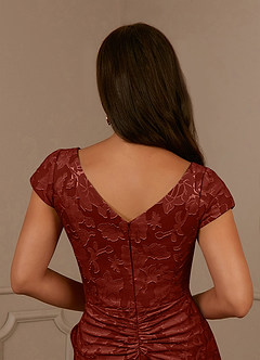 Azazie Roya Mère de la mariée Robes Robe Sirène en Blumen-Burnout Rayé Terracotta image6