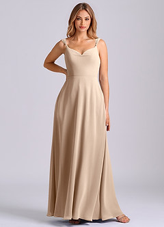Azazie Beatrice Bridesmaid Dresses Taupe A-Line Sweetheart Neckline Chiffon Dress image3