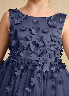 Azazie Lana Flower Girl Dresses Stormy A-Line Sleeveless Matte Satin Dress image6