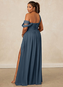 Christian Siriano Bridal for Azazie 1014 Robes de demoiselle d'honneur Robe Trapèze en Mousseline de soie Épaule décolletée Neptune image11