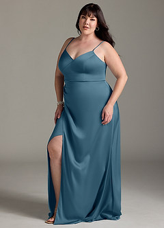 Azazie Marchella Bridesmaid Dresses Bermuda A-Line Corset Stretch Satin Dress image10