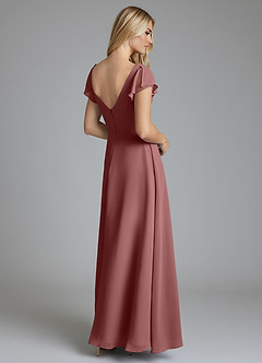 Azazie Omari Bridesmaid Dresses Desert Rose A-Line Chiffon Dress image2