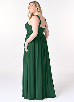 Azazie Elvira Bridesmaid Dresses Dark Green A-Line Pleated Chiffon Dress image10
