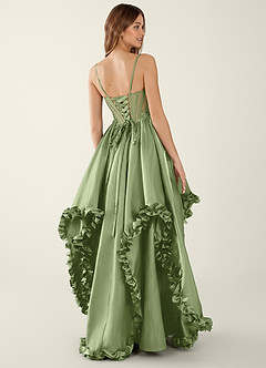 Halley Basil V-neck lace Corset A-line Prom Dress image2