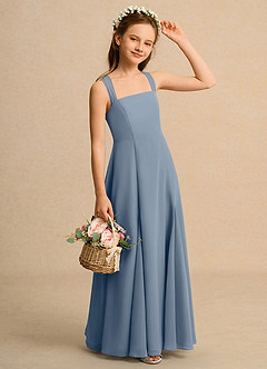 Azazie Tater Junior Formal Flower Girl Klänningar Klä A-Line i Chiffong Plisserad image3