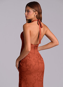 Azazie Valerie Brudepigekjoler Havfrue Plisseret Blomsterudbrændthed Gulv-længde Kjole image2