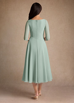 Azazie Durant Mother of the Bride Dresses Agave A-Line Pleated Chiffon Dress image3