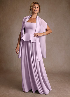 Azazie Josabeth Mother of the Bride Dresses Frosted Lilac A-Line Pleated Chiffon Dress image2