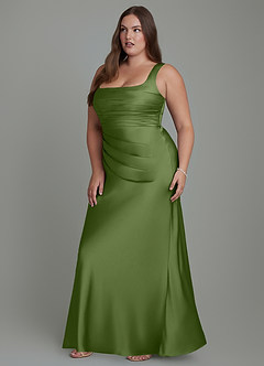 Azazie Agustina Robes de demoiselle d'honneur Robe Sirène en Satin extensible Corset Genévrier image11