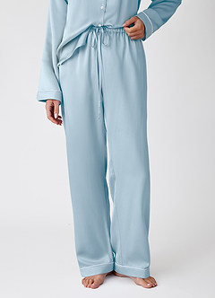 front Komplet piżamowy z długim rękawem, 100% jedwabiu nadającego się do prania