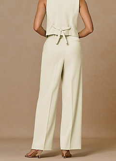 front Rowan Ivory Refined Weave Performance pants