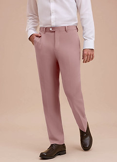 front Ethan Dusty Rose Refined Weave Dress Pants