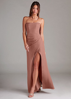 Azazie Leonis Bridesmaid Dresses Cedar Rose Sheath Strapless Chiffon Convertible Dress image7