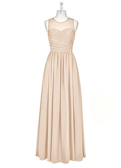 Azazie Nina Bridesmaid Dresses White Alabaster A-Line Pleated Chiffon Dress image6