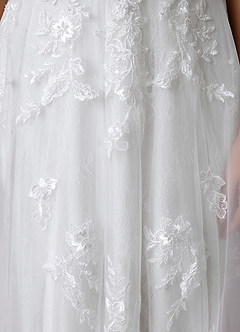 Azazie Florentina Wedding Dresses Diamond White A-Line Sweetheart Sequins Tulle Dress image7