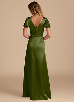 Azazie Soren Final Sale Auburn A-Line Pleated Metallic Satin Dress image5