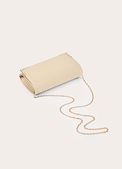 front Bolso de mano tipo sobre de satén mate a juego