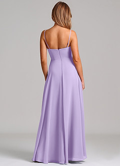 Azazie Elle Brautjungfernkleider Eine Linie Plissee Chiffon Kleid Flieder image7