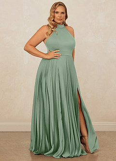 Christian Siriano Bridal for Azazie 1007 Bridesmaid Dresses Matcha A-Line Pleated Stretch Satin Dress image10