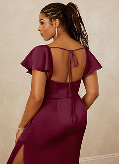Christian Siriano Bridal for Azazie 1005 Bridesmaid Dresses Mulberry Sheath Sweetheart Neckline Stretch Satin Dress image10
