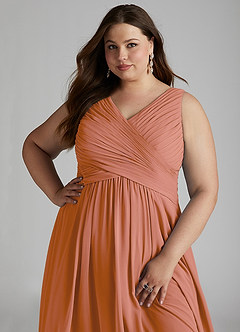 Azazie Flora Bridesmaid Dresses MAI TAI A-Line Pleated Chiffon Dress image15