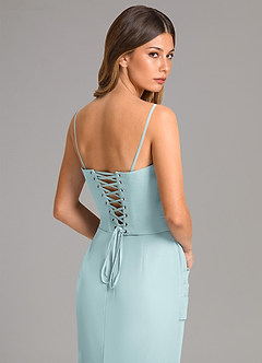 Azazie Sorrel Bridesmaid Dresses Mist Mermaid Corset Chiffon Dress image7