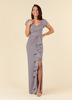 Azazie Carmen Mother of the Bride Dresses Dusk Sheath Lace Dress image1
